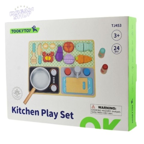 TOOKY TOY Drewniana Kuchnia z Akcesoriami - Zestaw Małego Kucharza TOOKY TOY Drewniana Kuchnia z Akcesoriami - Zestaw Małego Kucharza