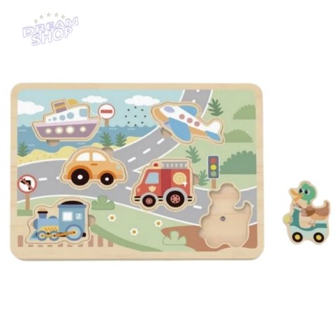 TOOKY TOY Drewniane Interaktywne Puzzle Pojazdy TOOKY TOY Drewniane Interaktywne Puzzle Pojazdy