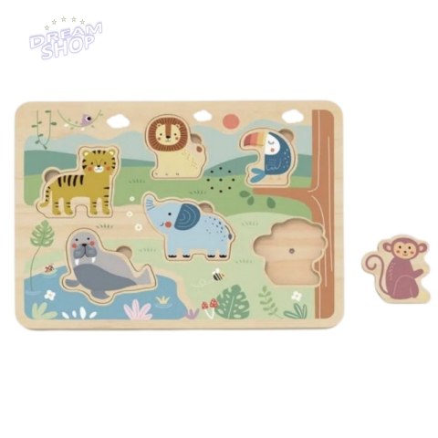 TOOKY TOY Drewniane Interaktywne Puzzle Zwierzątka TOOKY TOY Drewniane Interaktywne Puzzle Zwierzątka