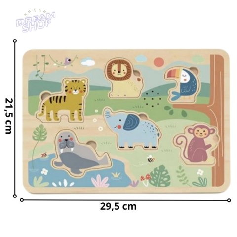 TOOKY TOY Drewniane Interaktywne Puzzle Zwierzątka TOOKY TOY Drewniane Interaktywne Puzzle Zwierzątka