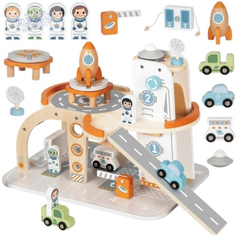 TOOKY TOY Drewniany Kosmiczny Parking Stacja Kosmiczna TOOKY TOY Drewniany Kosmiczny Parking Stacja Kosmiczna