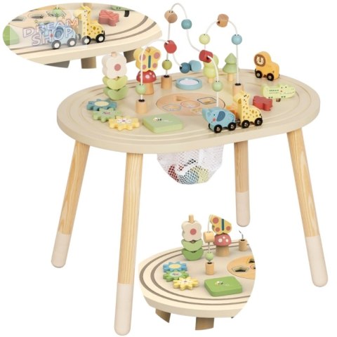 TOOKY TOY Drewniany Stolik Aktywności Safari TOOKY TOY Drewniany Stolik Aktywności Safari