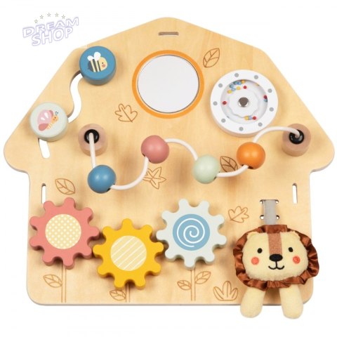 TOOKY TOY Duża Drewniana Tablica Manipulacyjna Domek - Centrum Aktywności TOOKY TOY Duża Drewniana Tablica Manipulacyjna Domek - Centrum Aktywności
