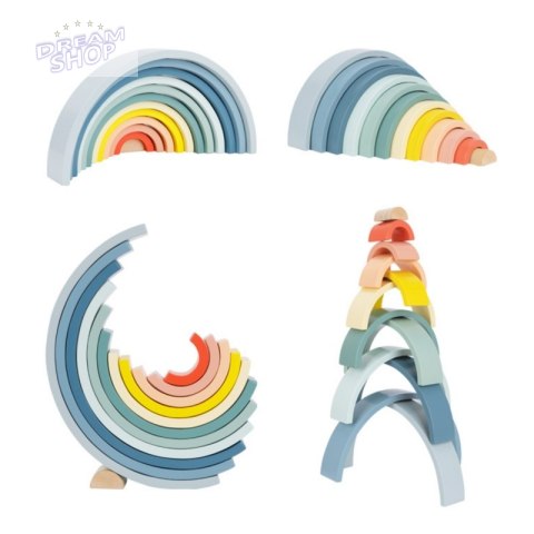 TOOKY TOY Pastelowa Układanka Drewniane Klocki Montessori Tęcza TOOKY TOY Pastelowa Układanka Drewniane Klocki Montessori Tęcza