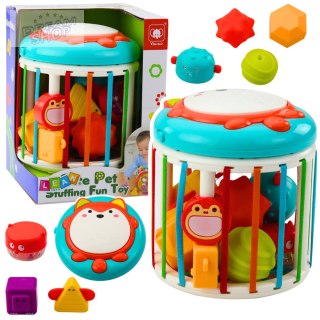 Walec Kostka Sensoryczna Interaktywna Bębenek Lis Światła Dźwięki Kolorowa