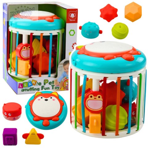 Walec Kostka Sensoryczna Interaktywna Bębenek Lis Światła Dźwięki Kolorowa