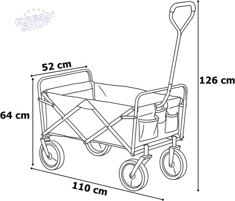Wózek plażowy transportowy MAGNUM czarny