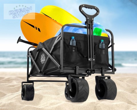 Wózek transportowy plażowy składany KORAL czarny Wózek transportowy plażowy składany KORAL czarny
