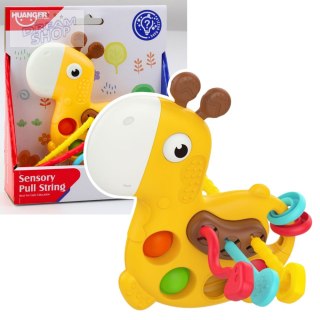 Zabawka Sensoryczna Żyrafa Do Przeciągania Sznureczków Żółta