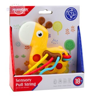 Zabawka Sensoryczna Żyrafa Do Przeciągania Sznureczków Żółta