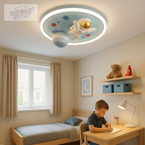 Lampa LED sufitowa plafon do pokoju dziecięcego ściemniana LUMELA + pilot astronauta Lampa LED sufitowa plafon do pokoju dziecięcego ściemniana LUMELA + pilot astronauta