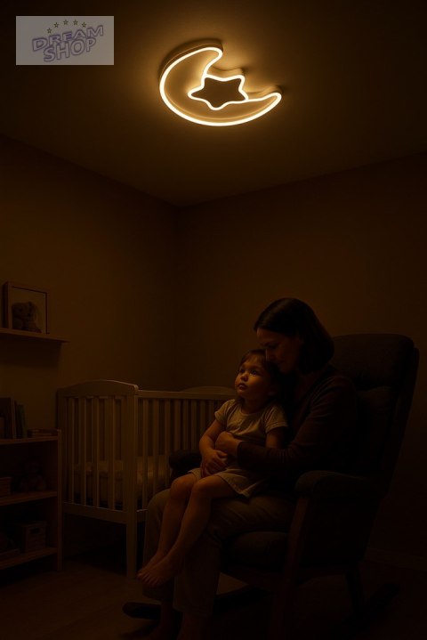 Lampa LED sufitowa plafon do pokoju dziecięcego ściemniana LUMELA + pilot księżyc biała Lampa LED sufitowa plafon do pokoju dziecięcego ściemniana LUMELA + pilot księżyc biała