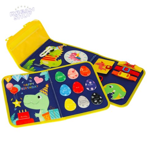 Tablica manipulacyjna sensoryczna montessori walizka plecak niebieska Tablica manipulacyjna sensoryczna montessori walizka plecak niebieska