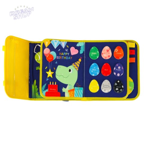 Tablica manipulacyjna sensoryczna montessori walizka plecak niebieska Tablica manipulacyjna sensoryczna montessori walizka plecak niebieska