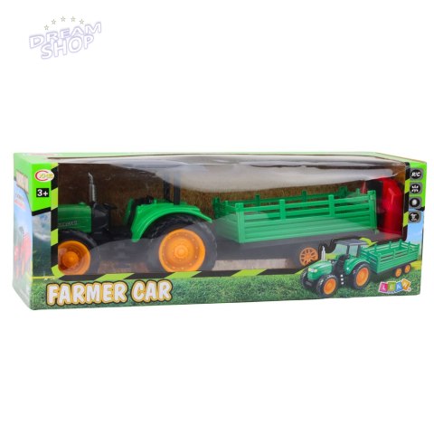 Traktor Farmerski Z Przyczepą Zdalnie Sterowany RC Zielony