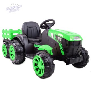 WIELKI TRAKTOR NA AKUMULATOR Z PRZYCZEPĄ "POWER 06", MIĘKKIE SIEDZENIE/WH-777