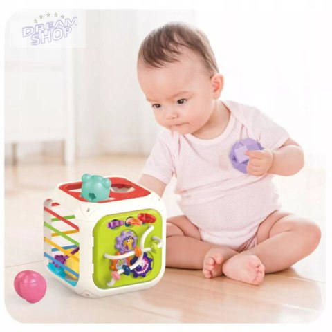 Edukacyjna kostka sensoryczna sorter kształtów klocki cymbałki 18m+ 688-62 Edukacyjna kostka sensoryczna sorter kształtów klocki cymbałki 18m+ 688-62