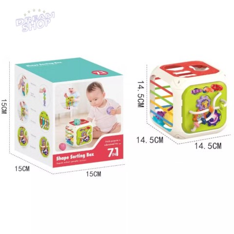 Edukacyjna kostka sensoryczna sorter kształtów klocki cymbałki 18m+ 688-62 Edukacyjna kostka sensoryczna sorter kształtów klocki cymbałki 18m+ 688-62