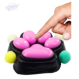 Gniotek Kocia Łapka Antystresowa Sensoryczna Squishy Czarno-Różowa