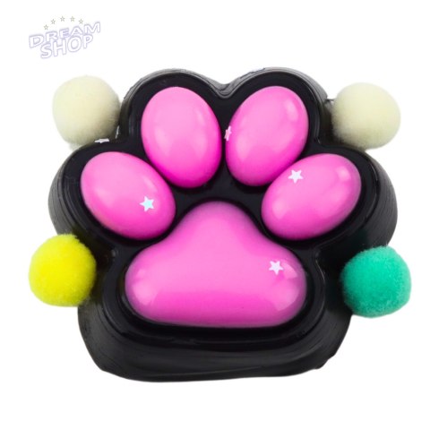Gniotek Kocia Łapka Antystresowa Sensoryczna Squishy Czarno-Różowa Gniotek Kocia Łapka Antystresowa Sensoryczna Squishy Czarno-Różowa