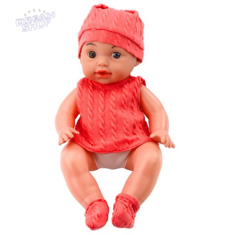 Lalka Bobas Z Butelką Do Karmienia Różowe Ubranko Dźwięki 30cm Lalka Bobas Z Butelką Do Karmienia Różowe Ubranko Dźwięki 30cm