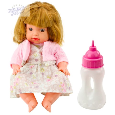 Lalka Bobas Z Butelką Do Karmienia Sukienka Pudrowy Róż Dźwięki 30cm Lalka Bobas Z Butelką Do Karmienia Sukienka Pudrowy Róż Dźwięki 30cm