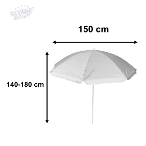Parasol ogrodowy plażowy regulowany łamany składany UV 150cm szary Parasol ogrodowy plażowy regulowany łamany składany UV 150cm szary