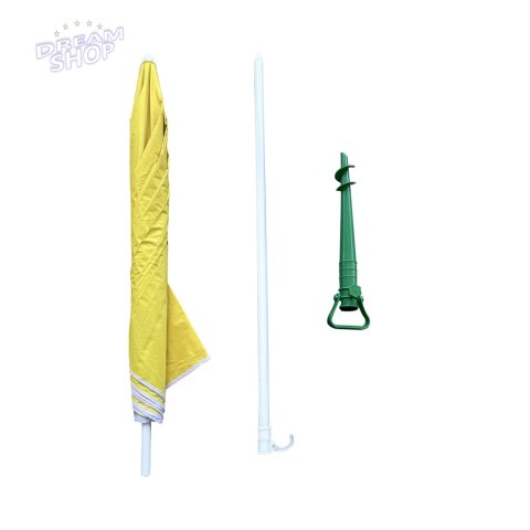Parasol ogrodowy plażowy regulowany łamany składany UV 150cm żółty Parasol ogrodowy plażowy regulowany łamany składany UV 150cm żółty