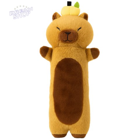 Pluszowa Maskotka Kapibara Z Owocem Poduszka Podłużna Wałek Brązowa 45cm Pluszowa Maskotka Kapibara Z Owocem Poduszka Podłużna Wałek Brązowa 45cm