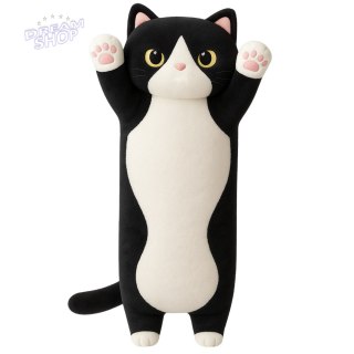 Pluszowa Maskotka Kot Poduszka Podłużna Wałek Biało Czarny 70cm