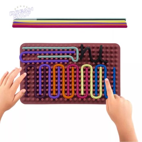 Sensoryczna tablica aktywności dwustronna silikonowa Montessori 1703C Sensoryczna tablica aktywności dwustronna silikonowa Montessori 1703C