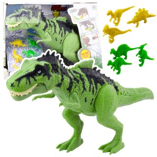 Zestaw Dinozaur Z Małymi Figurki Ruchomy Dźwięki Zielony
