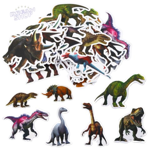 Zestaw Naklejek Dla Dzieci Z Dinozaurami 4-7cm 50szt Zestaw Naklejek Dla Dzieci Z Dinozaurami 4-7cm 50szt