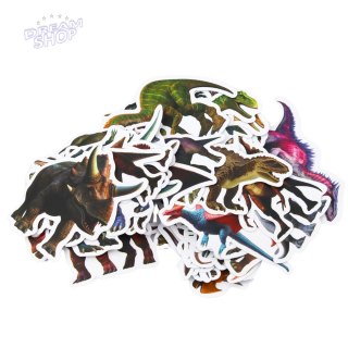 Zestaw Naklejek Dla Dzieci Z Dinozaurami 4-7cm 50szt