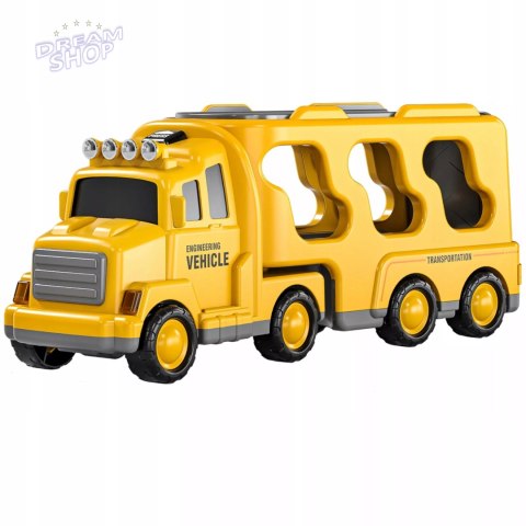 Zestaw laweta transportowa autka budowlane koparka dźwięk światło SX700-10 Zestaw laweta transportowa autka budowlane koparka dźwięk światło SX700-10