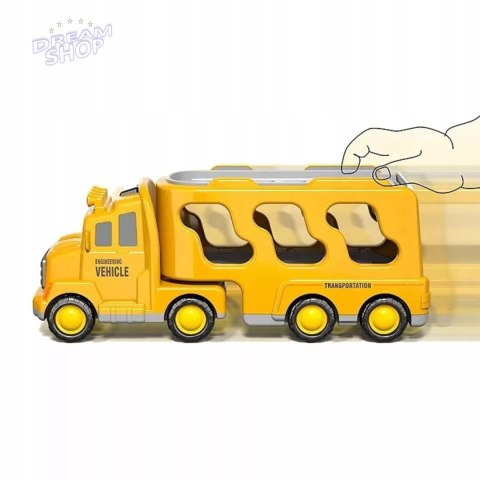 Zestaw laweta transportowa autka budowlane koparka dźwięk światło SX700-10 Zestaw laweta transportowa autka budowlane koparka dźwięk światło SX700-10