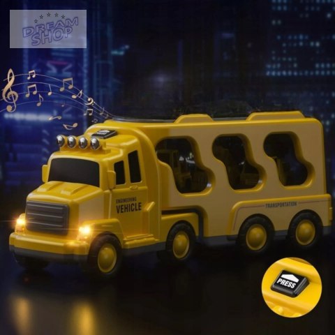 Zestaw laweta transportowa autka budowlane koparka dźwięk światło SX700-10 Zestaw laweta transportowa autka budowlane koparka dźwięk światło SX700-10