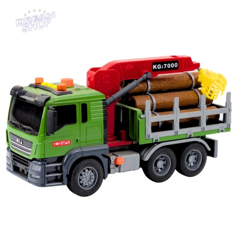 Ciężarówka Transport Drewna Dźwig Bale Drewna Światła Dźwięki Ciężarówka Transport Drewna Dźwig Bale Drewna Światła Dźwięki