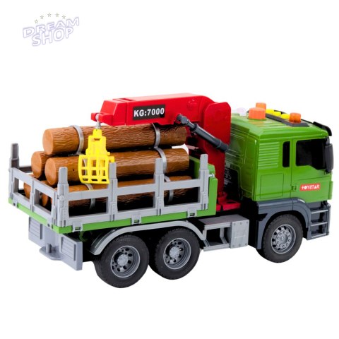 Ciężarówka Transport Drewna Dźwig Bale Drewna Światła Dźwięki Ciężarówka Transport Drewna Dźwig Bale Drewna Światła Dźwięki