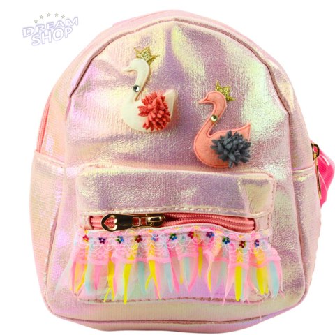 Plecak Dziecięcy Łabędzie Koronka Ozdoby Różowy 22cm 2,8L Plecak Dziecięcy Łabędzie Koronka Ozdoby Różowy 22cm 2,8L