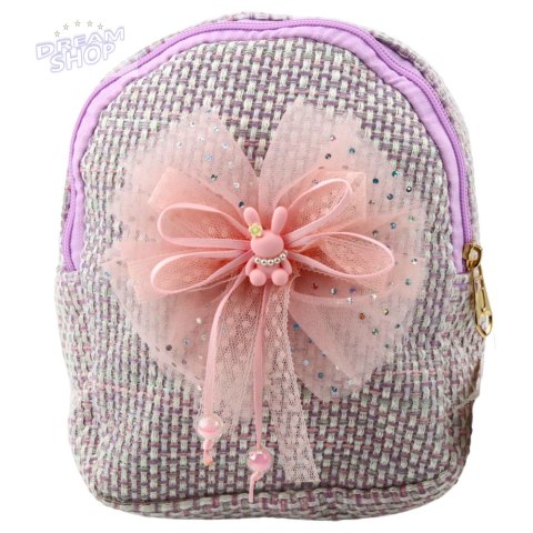 Plecak Dziecięcy Pleciony Kokarda Króliczek Fioletowy 21cm 2L Plecak Dziecięcy Pleciony Kokarda Króliczek Fioletowy 21cm 2L