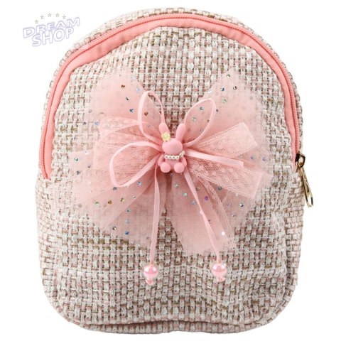 Plecak Dziecięcy Pleciony Kokarda Króliczek Różowy 21cm 2L Plecak Dziecięcy Pleciony Kokarda Króliczek Różowy 21cm 2L