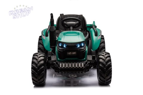Traktor Na Akumulator HC-306 Z Przyczepą Ciemno Zielony 24V Traktor Na Akumulator HC-306 Z Przyczepą Ciemno Zielony 24V