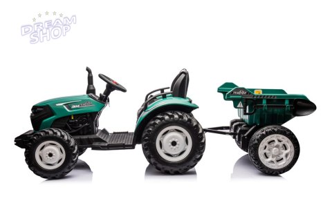 Traktor Na Akumulator HC-306 Z Przyczepą Ciemno Zielony 24V Traktor Na Akumulator HC-306 Z Przyczepą Ciemno Zielony 24V