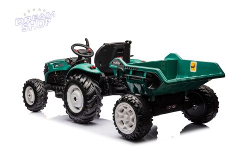Traktor Na Akumulator HC-306 Z Przyczepą Ciemno Zielony 24V Traktor Na Akumulator HC-306 Z Przyczepą Ciemno Zielony 24V