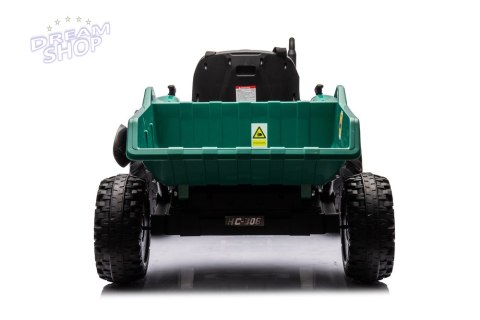 Traktor Na Akumulator HC-306 Z Przyczepą Ciemno Zielony 24V Traktor Na Akumulator HC-306 Z Przyczepą Ciemno Zielony 24V