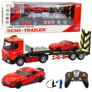 Zestaw Laweta Zdalnie Sterowana RC Auto Sportowe Osobowe Czerwone 1:16
