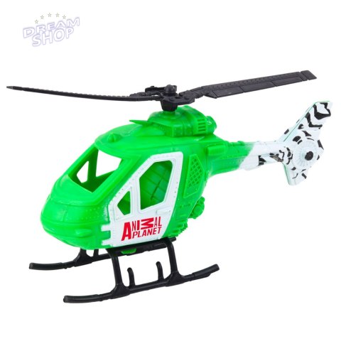 Zestaw Z Dinozaurem Helikopter Samochód Figurki Akcesoria Światła Dźwięki