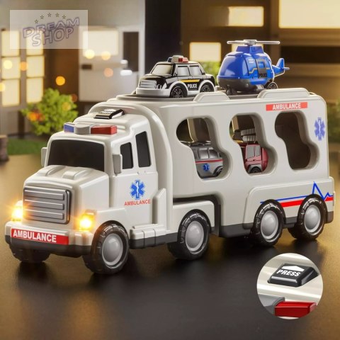 Zestaw laweta autka ambulans straż tir policja dźwięk światło SX600-21A Zestaw laweta autka ambulans straż tir policja dźwięk światło SX600-21A