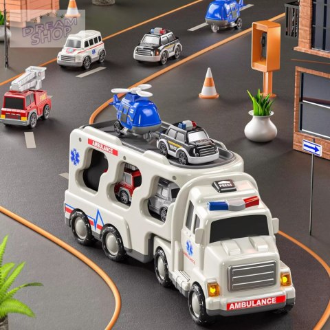 Zestaw laweta autka ambulans straż tir policja dźwięk światło SX600-21A Zestaw laweta autka ambulans straż tir policja dźwięk światło SX600-21A